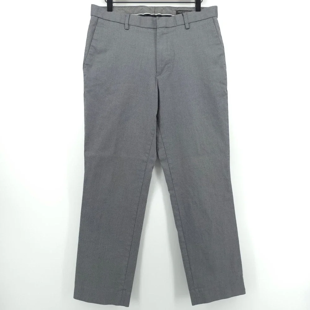 Banana Republic Slim Fit Mens Chino Pants 32x30 Gray Business Casual Trousers